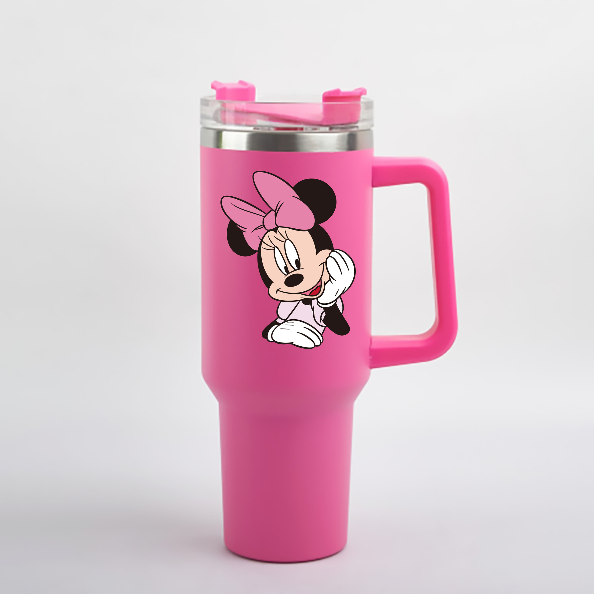 （画像用） ミッキーマウス Mickey Mouse 1200mL車用タンブラー - クリスタルステッカー（プラスチックストロー付き）